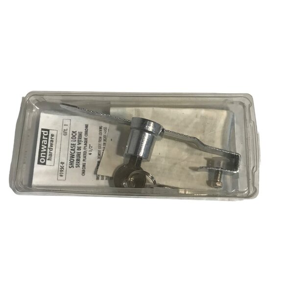 Onward Hardware Showcase Lock 4 1/2" Chrome Plated With Keys - Picture 3 of 3